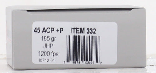 Underwood 45 Acp +p 185gr Jhp - 20rd 10bx-cs