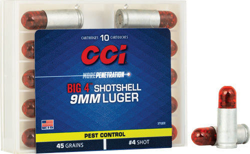 Cci 9mm Luger Shotshells 53gr - #4 Shot 10rd 20bx/cs