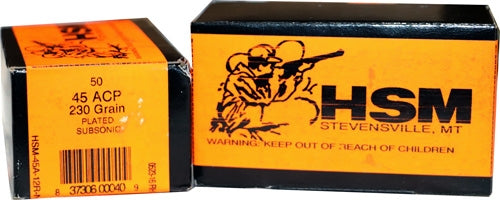 Hsm Subsonic 45 Acp 230gr Lrn - 50rd 20bx-cs