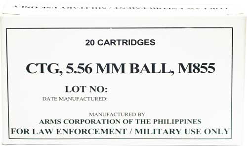 Armscor Ammo 5.56-.223 Case Lt - 1000rd 62gr Fmj (m855-ss109)