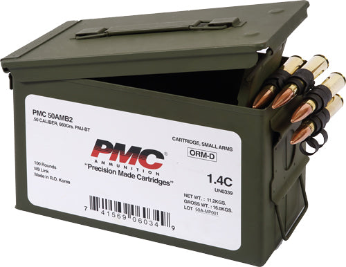 Pmc 50 Bmg Ammo Can 660gr - 100rd Linked Fmj-bt