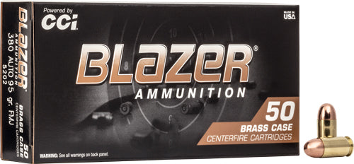 Cci 380acp 95gr Fmj Blazer - 50rd 20bx-cs Brass