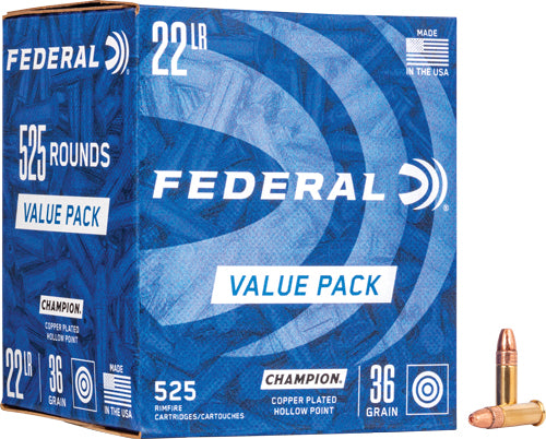 Federal 22 Lr 1260fps 36gr Hp - 525rd 10bx/cs