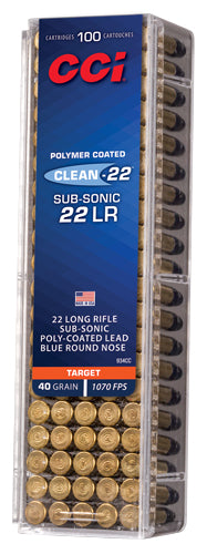 Cci Clean 22lr 40gr Blue Poly - Rn 100rd 50bx/cs