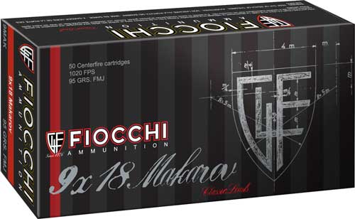 Fiocchi 9mm Makarov 95gr Fmj - 50rd 20bx/cs