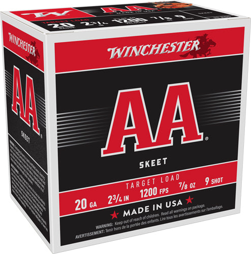 Winchester Aa 20ga 7/8oz #9 - 1200fps 250rd Case Lot