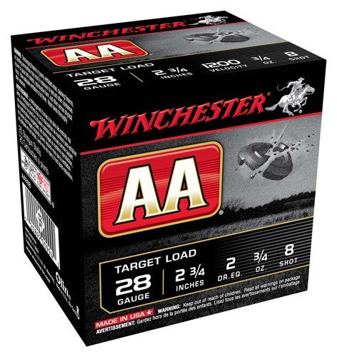 Winchester Aa Trgt 28ga 2.75" - Case Lot 1200fps 3/4oz #8