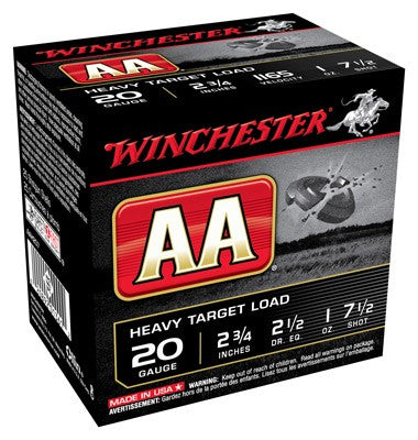 Winchester Aa Trgt 20ga 2.75" - 1165fps 1oz #7.5 250rd  Caselt