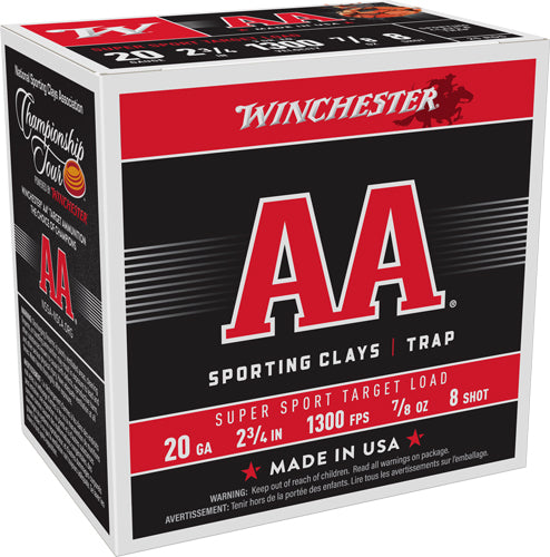 Winchester Aa 20ga 7/8oz #8 - 1300fps 250rd Case Lot