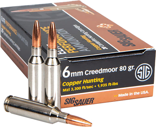 Sig 6mm Cm 80gr Elite - 20rd 10bx-cs Copper Hunting