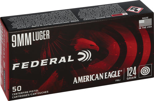 Federal Ae 9mm Luger 124gr Fmj - 50rd 20bx-cs