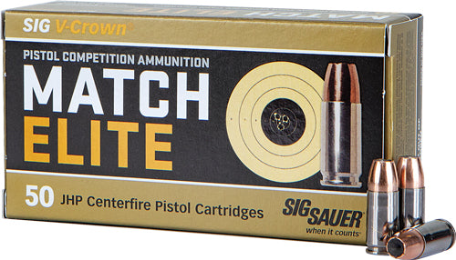 Sig 9mm Luger 147gr Elite - 50rd 10bx-cs Competition Jhp