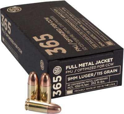 Sig 365 9mm Luger 115gr Fmj - 50rd 10bx-cs