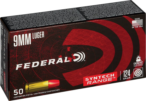 Federal Ae 9mm Luger 124gr Tsj - 50rd 20bx-cs Synthetic Jacket