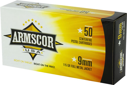 Armscor 9mm Luger 115gr Fmj - 50rd 20bx-cs