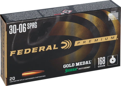 Federal Gold Medal 30-06 168gr - 20rd 10bx/cs Sierra Matchking