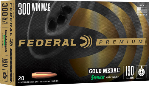 Federal Gold Medal 300wm 190gr - 20rd 10bx/cs Sierra Matchking