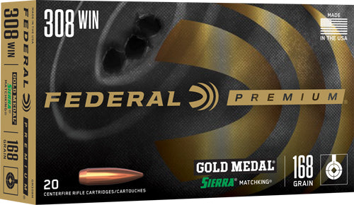 Federal Gold Medal 308win 168g - 20rd 10bx-cs Sierra Matchking