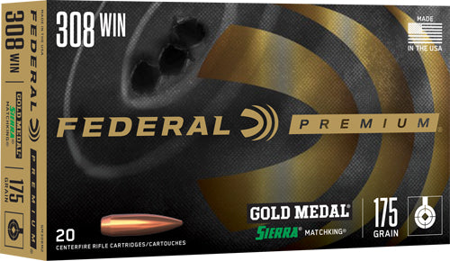 Federal Gold Medal 308win 175g - 20rd 10bx-cs Sierra Matchking