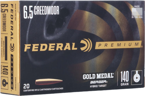 Federal Gold Medal 6.5cm 140gr - 20rd 10bx/cs Berger Vld
