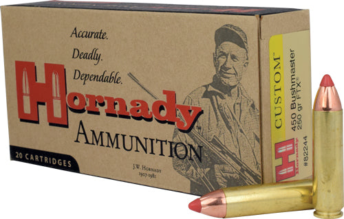 Hornady 450 Bushmaster 250gr - 20rd 10bx/cs Ftx