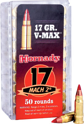 Hornady 17 Mach2 17gr V-max - 50rd 100bx-cs