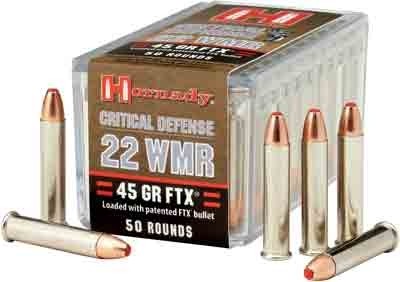 Hornady Critical Defense 22wmr - 45gr Ftx 50rd 40bx/cs