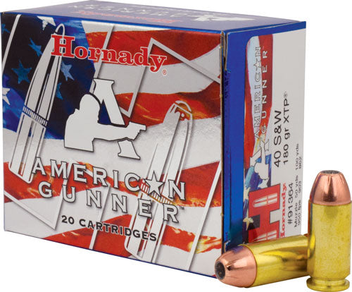 Hornady American Gunner 40s&w - 20rd 10bx-cs 180gr Xtp