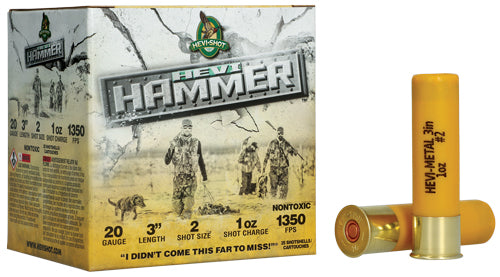 Hevi-shot Heavy Hammer 20ga - 25rd 10bx/cs 3" 1oz #2