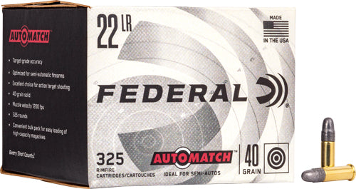 Federal Automatch 22lr 40gr Rn - 10-325rd Case Lots Only 1