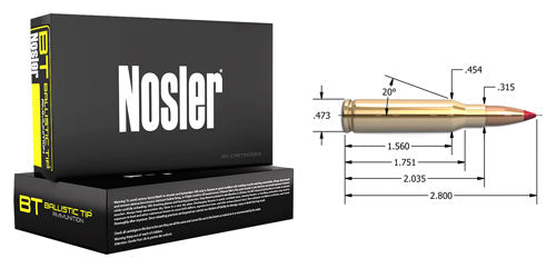 Nosler Bt 7mm-08 Rem 120gr - Ballistic Tip 20rd 10bx/cs