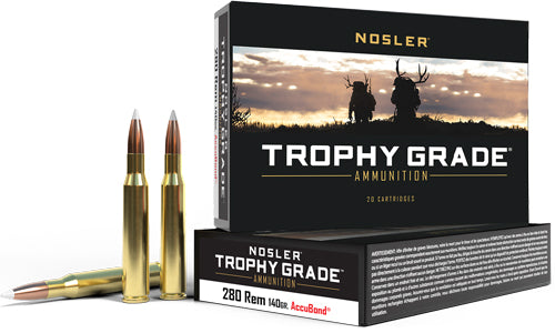 Nosler Trophy 280 Rem 140gr - 20rd 10bx/cs Accubond Tip