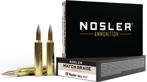 Nosler Match Grade 28 Nosler - 20rd 10bx/cs 168gr Custom Hpbt