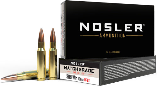 Nosler Match Grade 308win 168g - 20rd 10bx-cs Custom Comp Hpbt