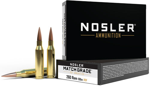 Nosler Match 260rem 130gr Bthp - 20rd 10bx/cs Reduced Drag