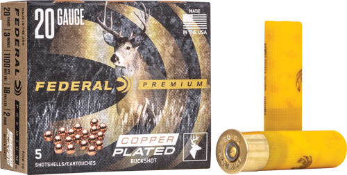 Federal 20ga 3" 2 Buck - 5rd 50bx/cs 18 Pellets