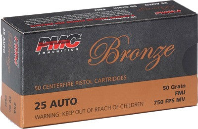 Pmc 25 Acp 50gr Fmj-rn - 50rd 20bx/cs