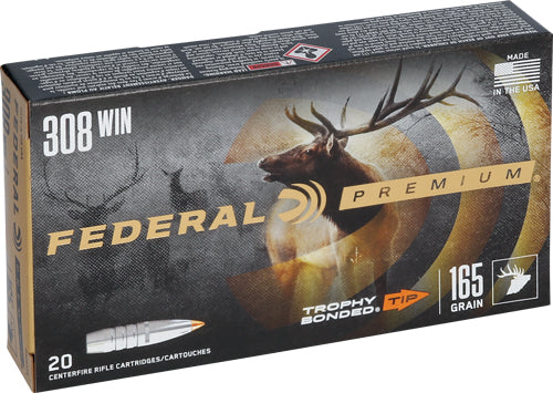 Federal Premium 308 Win 165gr - 20rd 10bx-cs Trophy Bonded-bt