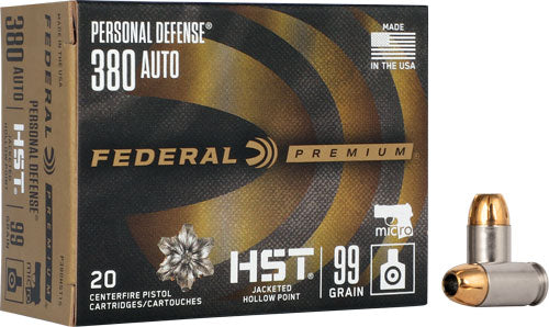 Fed Ammo Premium .380acp - 99gr. Hst Jhp 20-pack