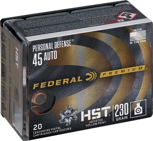 Federal Premium 45acp 230gr - 20rd 10bx-cs Hst Jhp