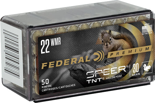 Federal 22 Wmr 2200fps 30gr - 50rd 60bx-cs Speer Tnt