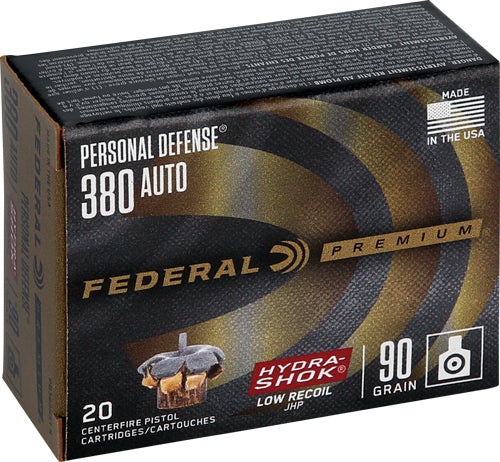 Federal Premium 380 Acp 90gr - 20rd 10bx/cs Hydra-shok Jhp