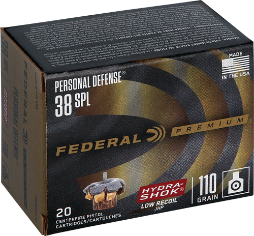 Federal Premium 38 Spcl 110gr - 20rd 10bx/cs Hydra-shok Jhp