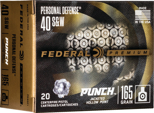 Federal Punch 40sw 165gr Jhp - 20rd 10bx-cs