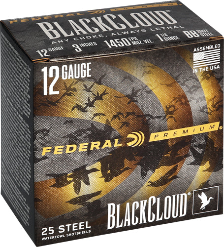 Federal Blck Cloud 12ga 3" #bb - 1450fps 1.25oz 25rd 10bx/cs