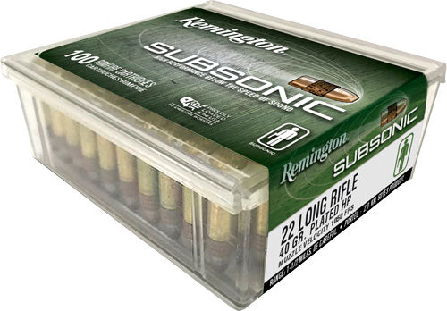 Remington Subsonic 22lr 40gr - Cop Plat Lead Hp 100rd 50bx/cs