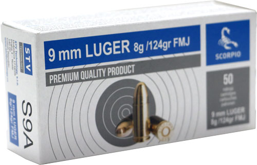 Scorpio  9mm Luger 124gr Fmj - 50rd 20bx-cs 4