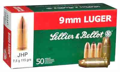 S&b 9mm Luger 115gr Jhp - 50rd 20bx-cs