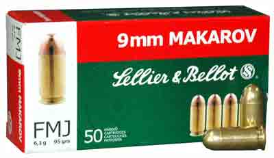 S&b 9x18mm Makarov 95gr Fmj Rn - 50rd 20bx-cs