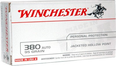 Winchester Usa 380 Acp 95gr - 50rd 10bx-cs Jhp